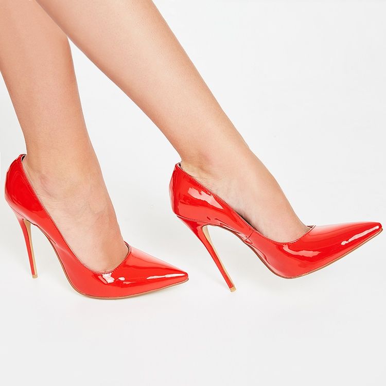 Sexig Röd Spets Tå Ultra High Pumps