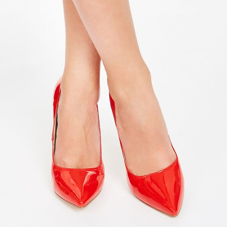 Sexig Röd Spets Tå Ultra High Pumps