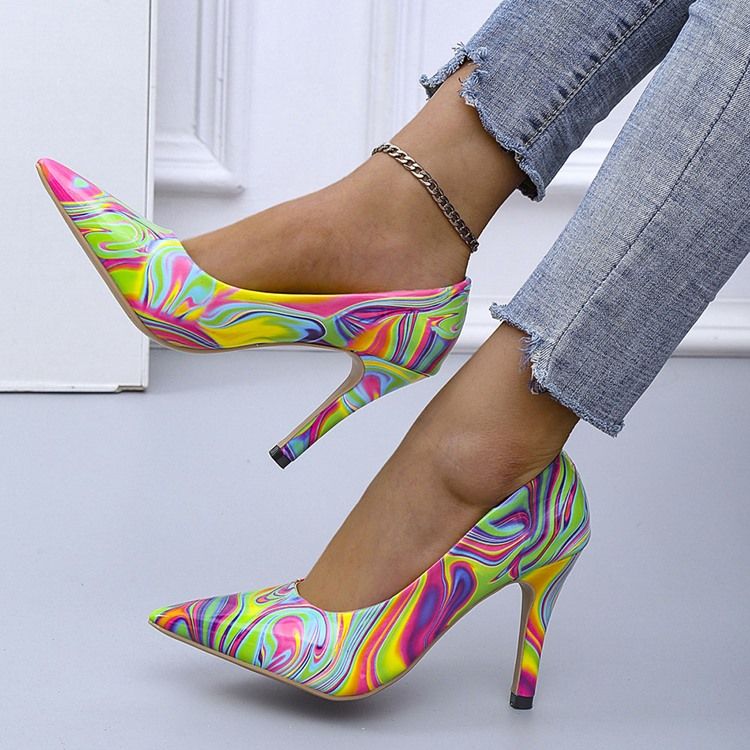 Slip-On High Heel (5-8Cm) Tunna Skor Med Spetsad Tå