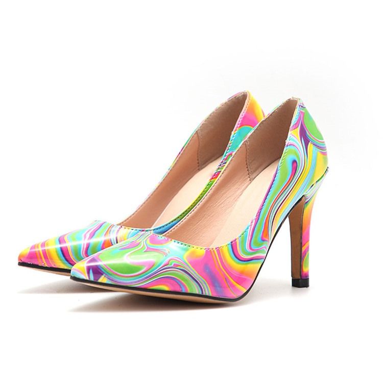 Slip-On High Heel (5-8Cm) Tunna Skor Med Spetsad Tå