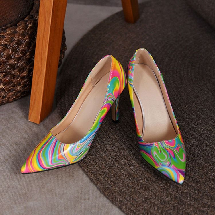 Slip-On High Heel (5-8Cm) Tunna Skor Med Spetsad Tå