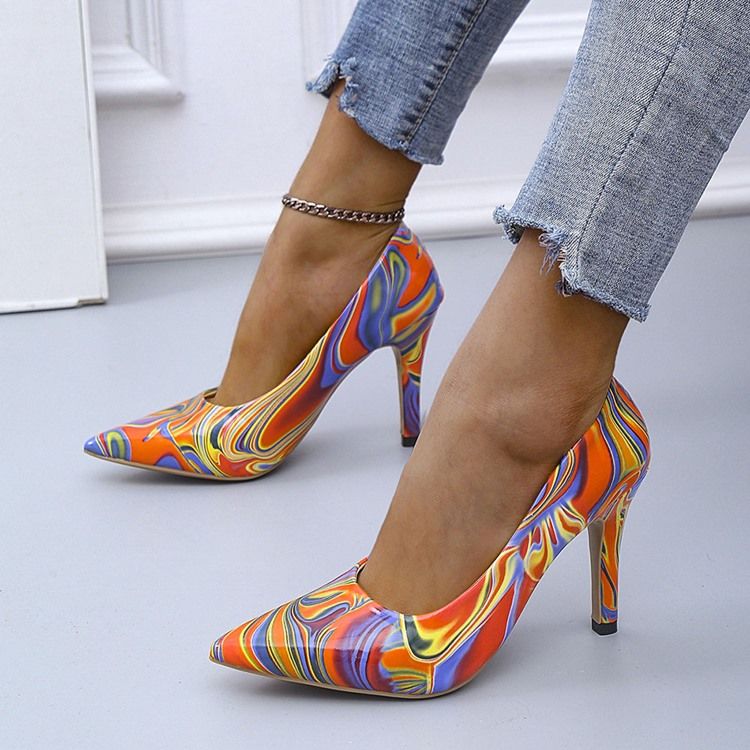Slip-On High Heel (5-8Cm) Tunna Skor Med Spetsad Tå