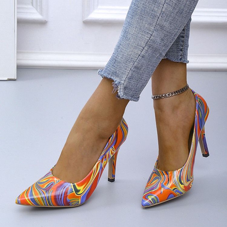 Slip-On High Heel (5-8Cm) Tunna Skor Med Spetsad Tå