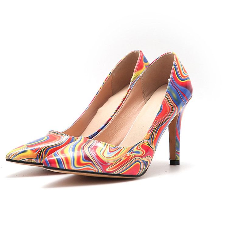 Slip-On High Heel (5-8Cm) Tunna Skor Med Spetsad Tå