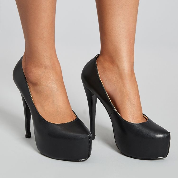 Slip-On Rund Tå Ultra-Hög Klack (≥8Cm) Tunna Skor