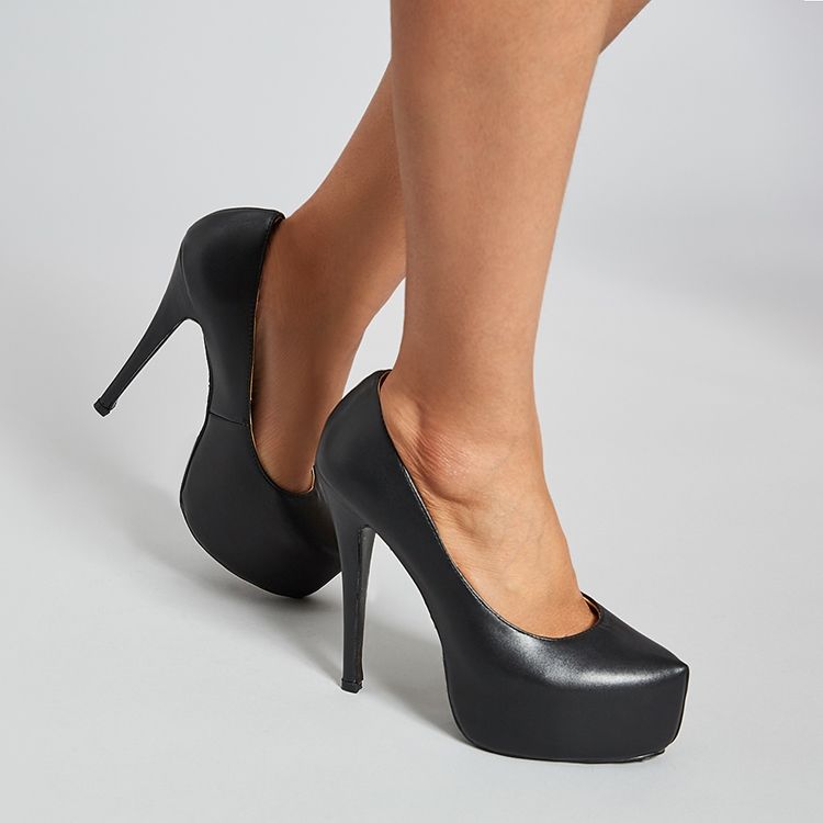 Slip-On Rund Tå Ultra-Hög Klack (≥8Cm) Tunna Skor