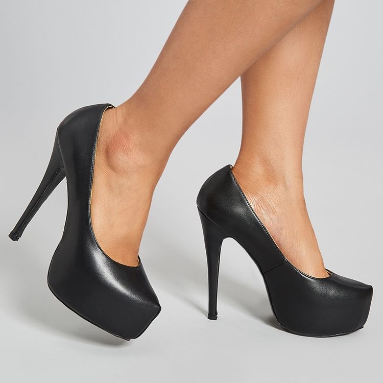 Slip-On Rund Tå Ultra-Hög Klack (≥8Cm) Tunna Skor