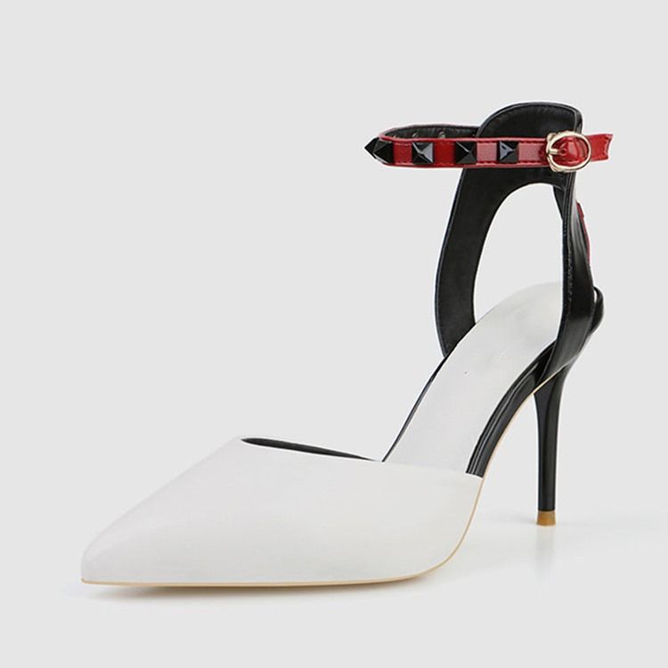 Spetsad Tå Stilettklack Line-Style Spänne Sexiga Pumps