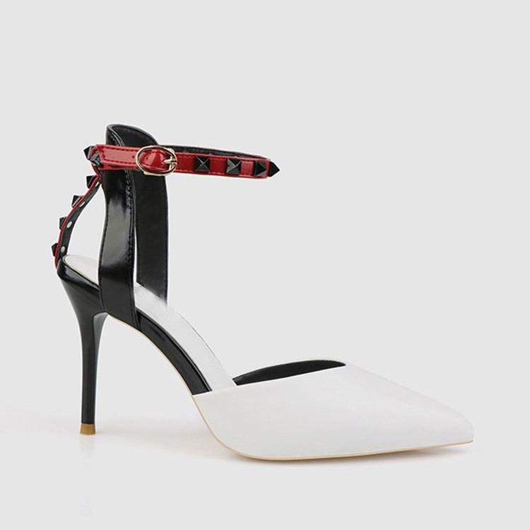 Spetsad Tå Stilettklack Line-Style Spänne Sexiga Pumps