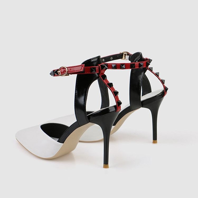 Spetsad Tå Stilettklack Line-Style Spänne Sexiga Pumps
