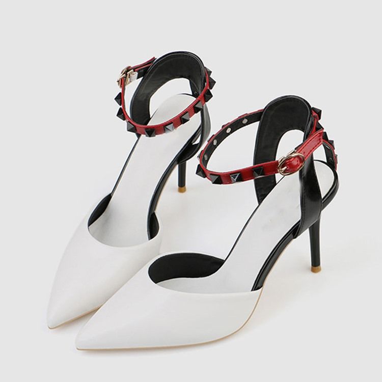 Spetsad Tå Stilettklack Line-Style Spänne Sexiga Pumps