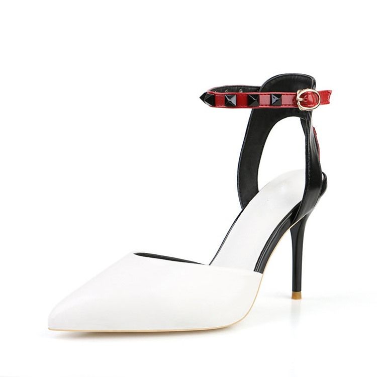 Spetsad Tå Stilettklack Line-Style Spänne Sexiga Pumps