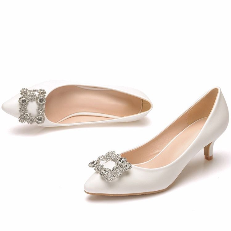 Spisspetsad Stilettklack Slip-On Kvinnors Professionella Tunna Skor