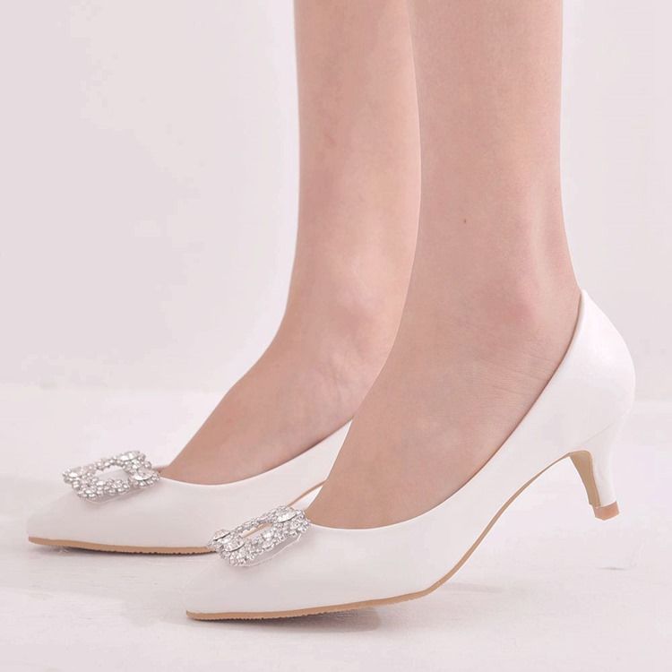 Spisspetsad Stilettklack Slip-On Kvinnors Professionella Tunna Skor