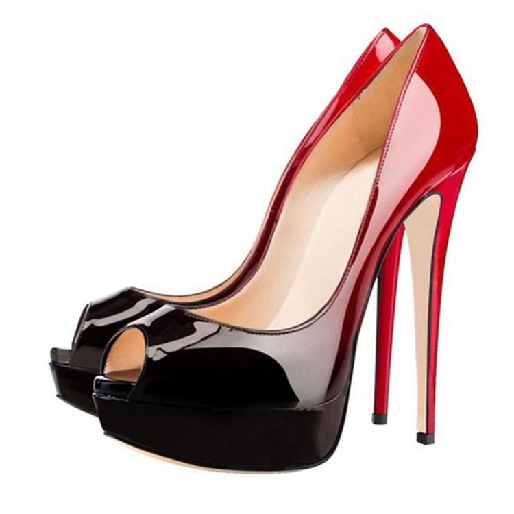 Stilettklack Peep Toe Platform Dampumpar
