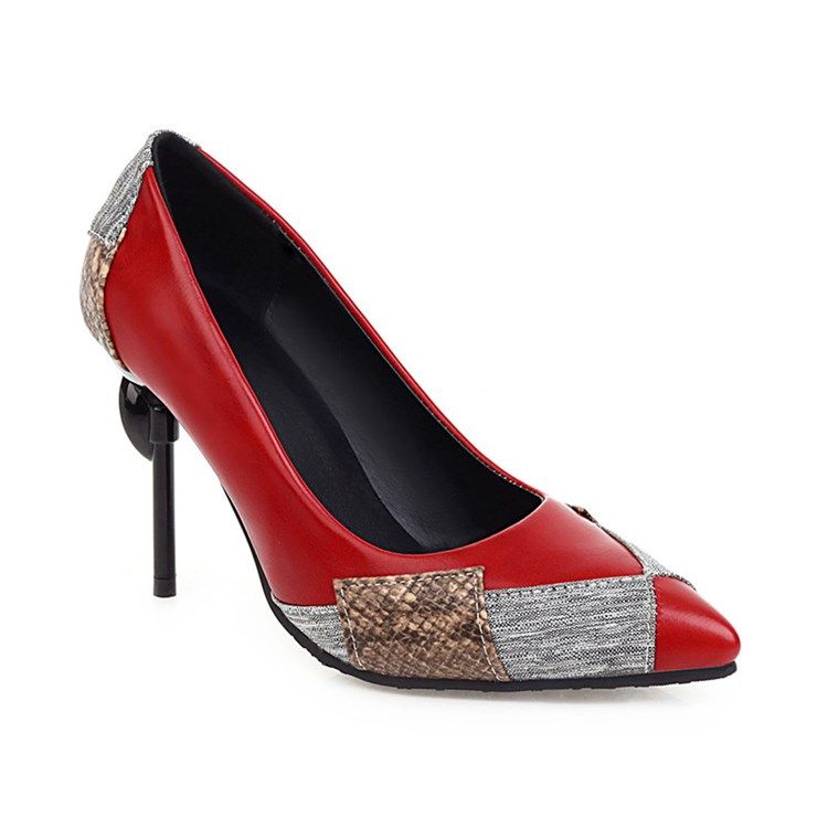 Stilettklacktråd Slip-On Casual Tunna Skor Dam Pumps