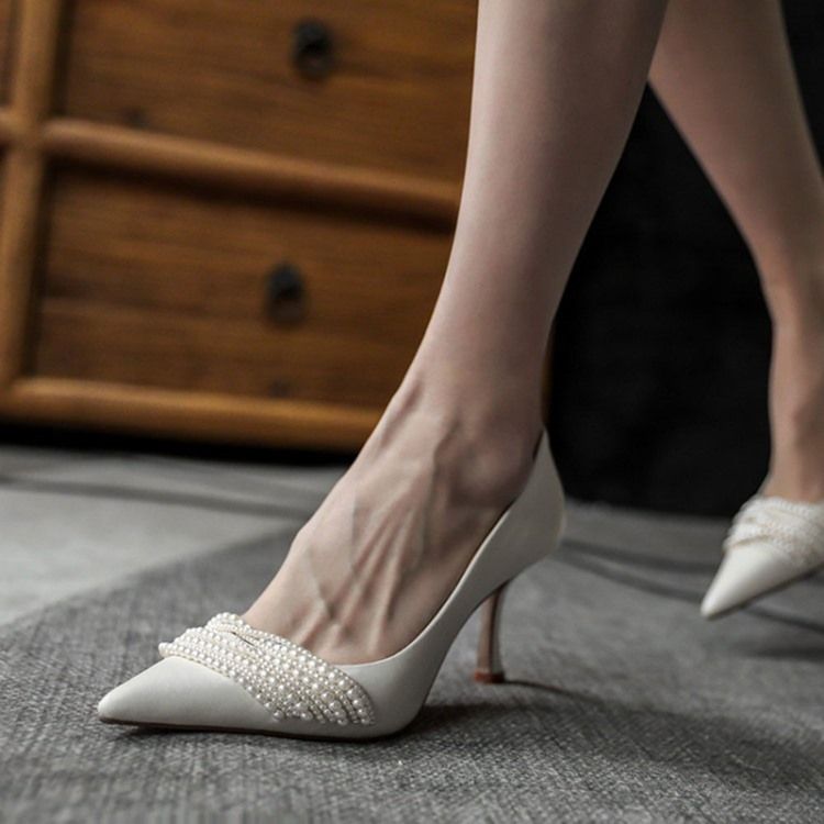 Stiletto Heel Slip-On Beads Western Tunna Skor