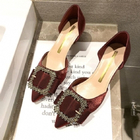 Strass Spetsad Tå Kitten Heel Dam Pumps