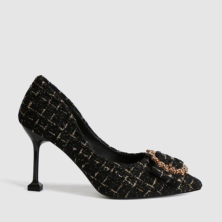 Strass Stilettklack Spetsad Tå Slip-On Dampumpar