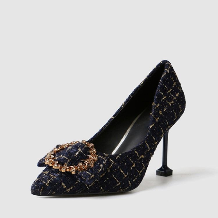 Strass Stilettklack Spetsad Tå Slip-On Dampumpar
