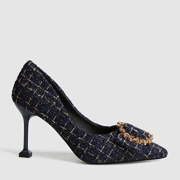 Strass Stilettklack Spetsad Tå Slip-On Dampumpar