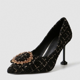 Strass Stilettklack Spetsad Tå Slip-On Dampumpar