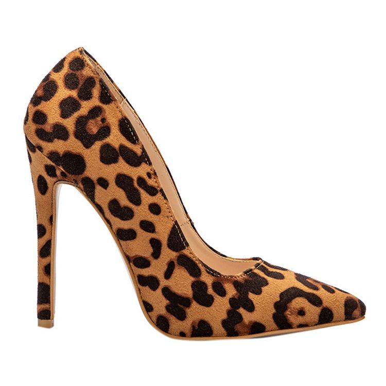 Tråd Slip-On Round Toe Leopard Tunna Skor
