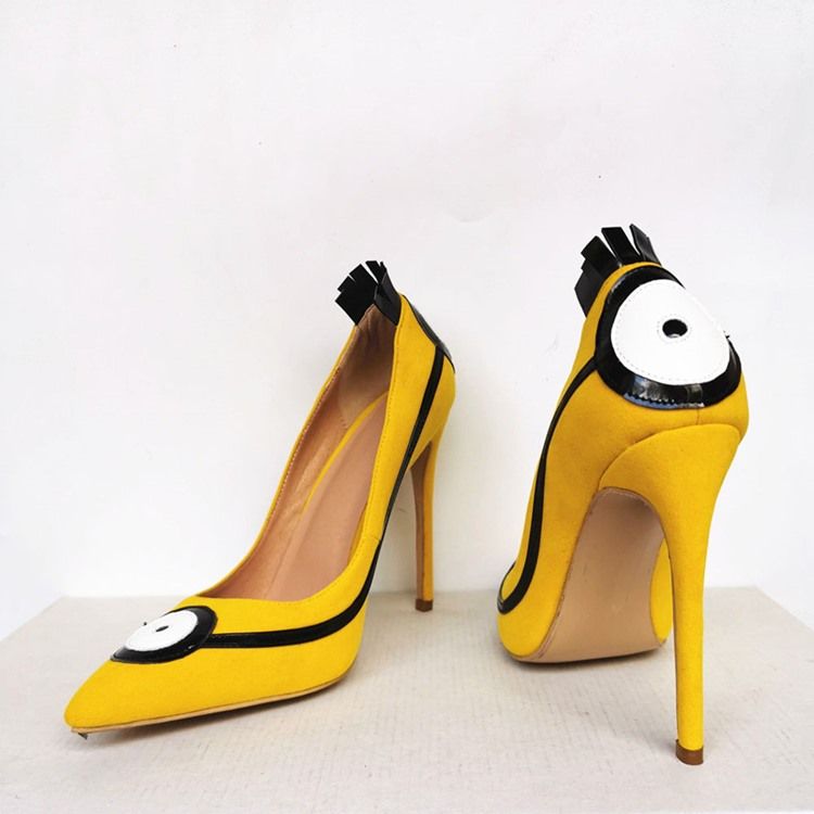 Tråd Spetsad Tå Slip-On Color Block Tunna Skor