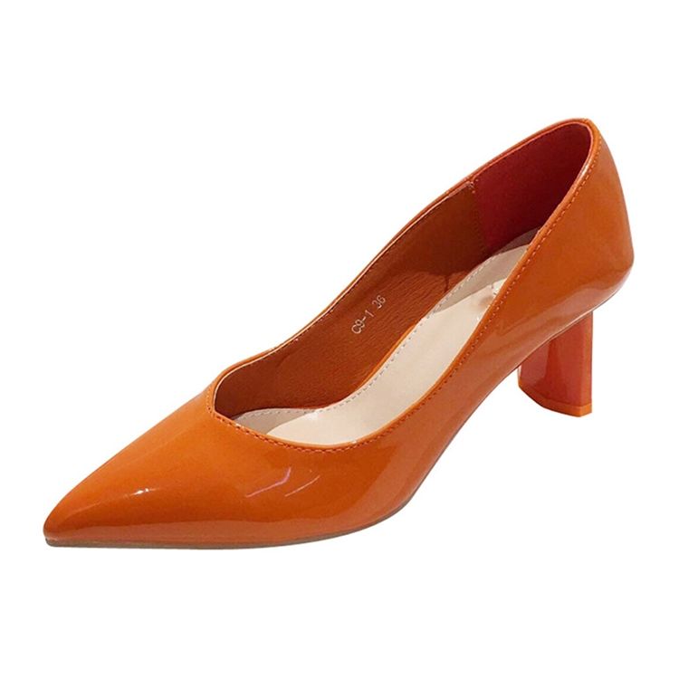 Vanlig Chunky Häl Slip-On Spetsig Tå Dampumpar