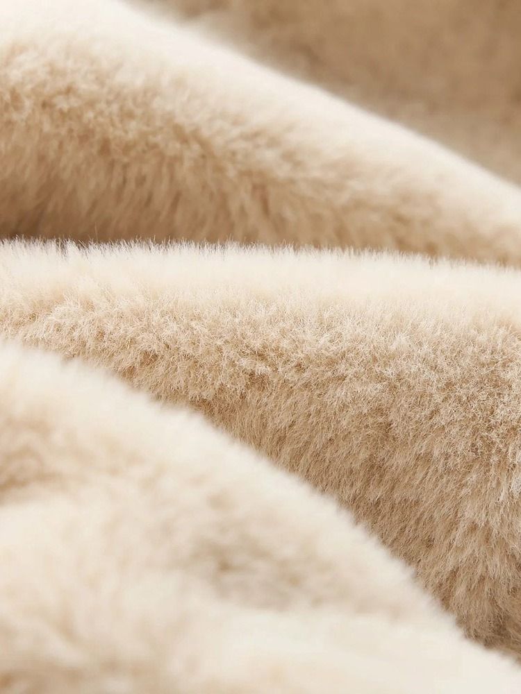 Standard Vanlig Fall Lös Dam Faux Fur Overcoat