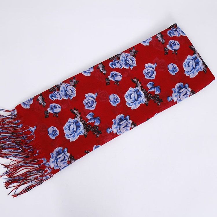 Blommig Halsduk Med Vintagetryck