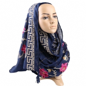 Broderi Vintage Blommiga Halsdukar