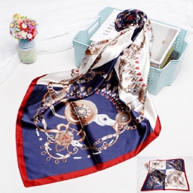 Charmeuse Print Color Block Sweet Scarves