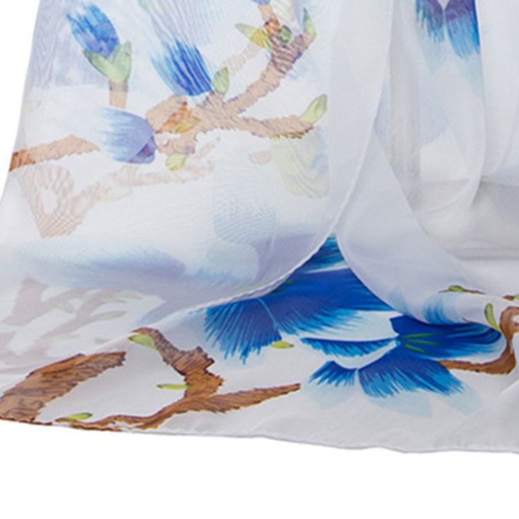 Chiffong Print Sommar Plant Scarf