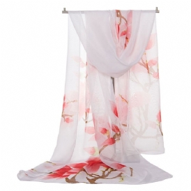 Chiffong Print Sommar Plant Scarf