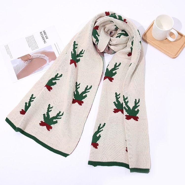 Christmas Deer Print Cartoon Scarves