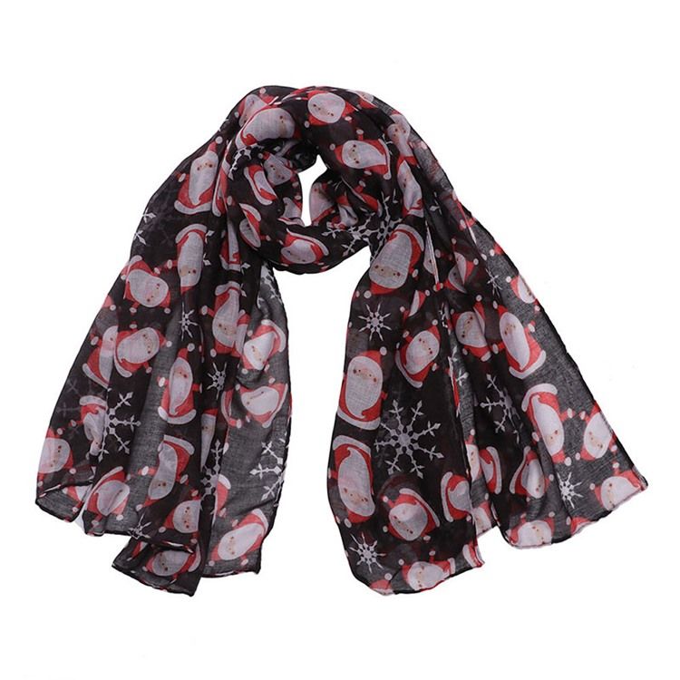 Christmas Santa Claus Print Cartoon Scarves