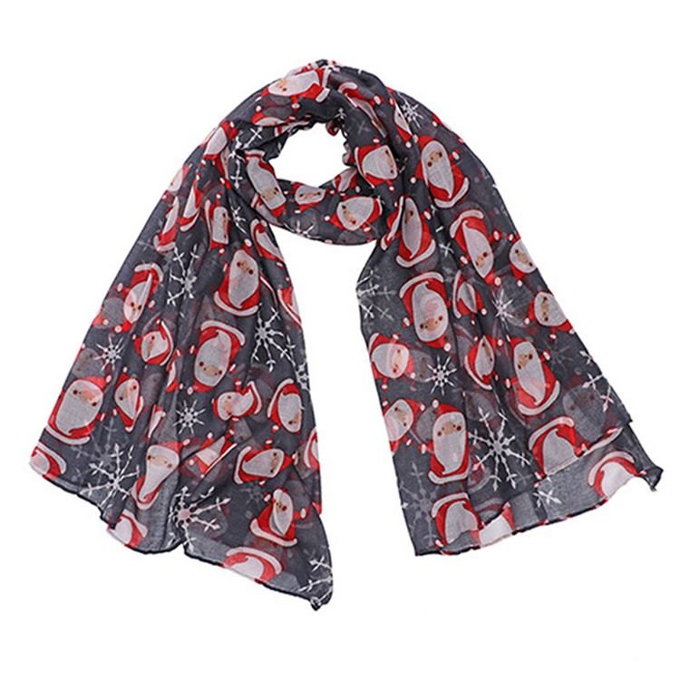 Christmas Santa Claus Print Cartoon Scarves