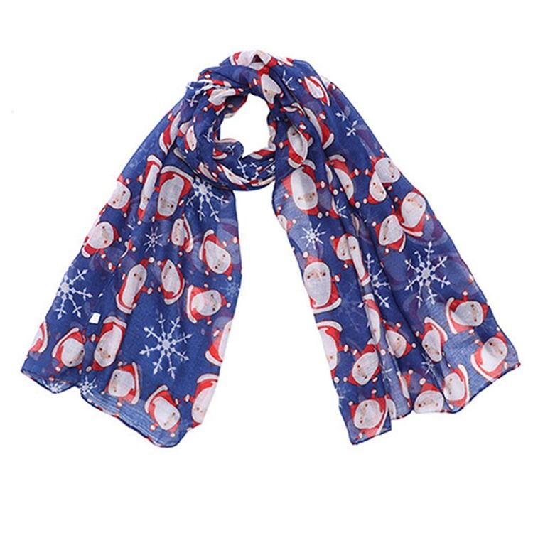 Christmas Santa Claus Print Cartoon Scarves