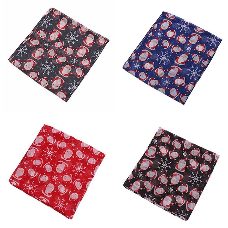 Christmas Santa Claus Print Cartoon Scarves