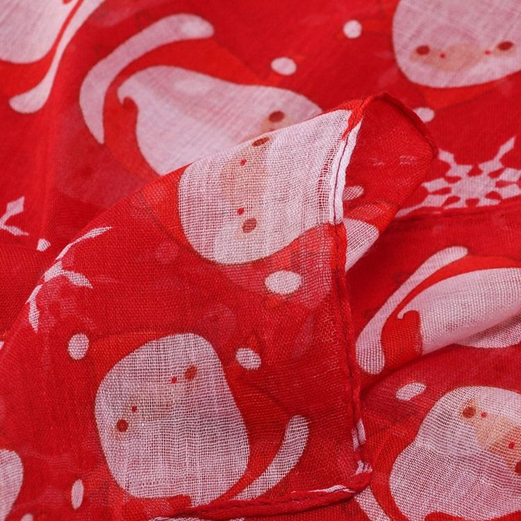 Christmas Santa Claus Print Cartoon Scarves