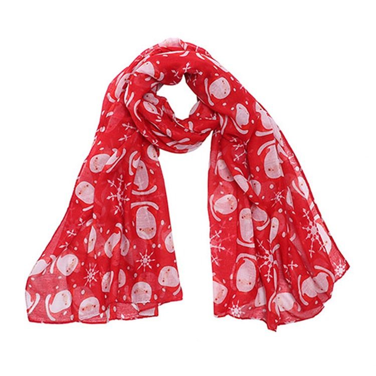 Christmas Santa Claus Print Cartoon Scarves