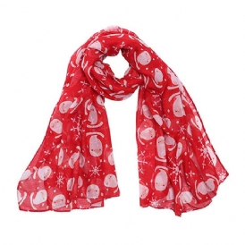 Christmas Santa Claus Print Cartoon Scarves
