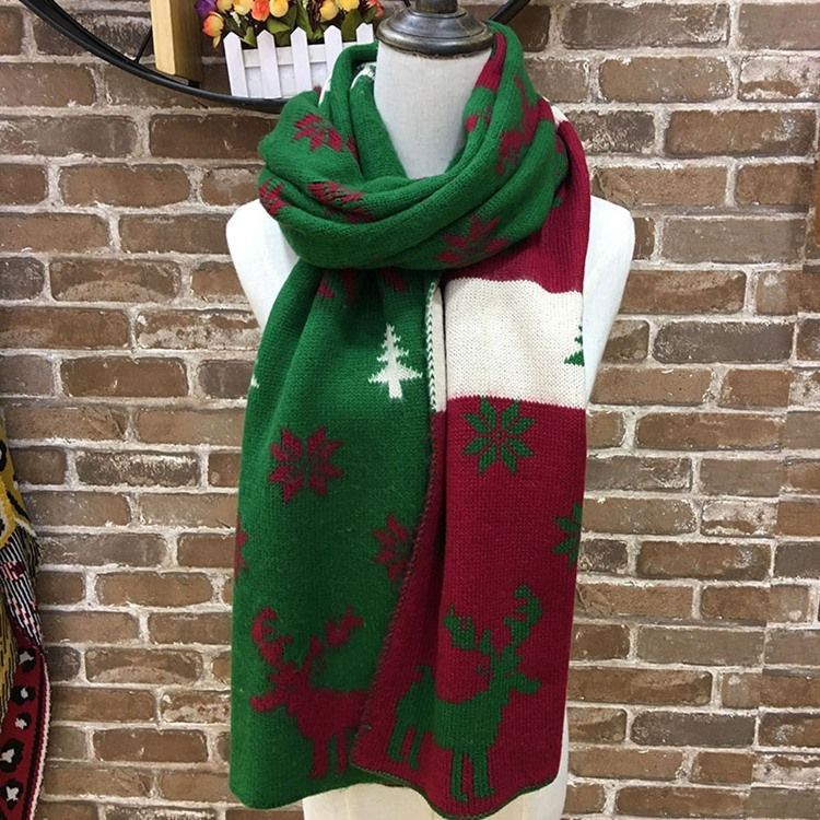 Christmas Woolen Garn Mode Cartoon Scarves