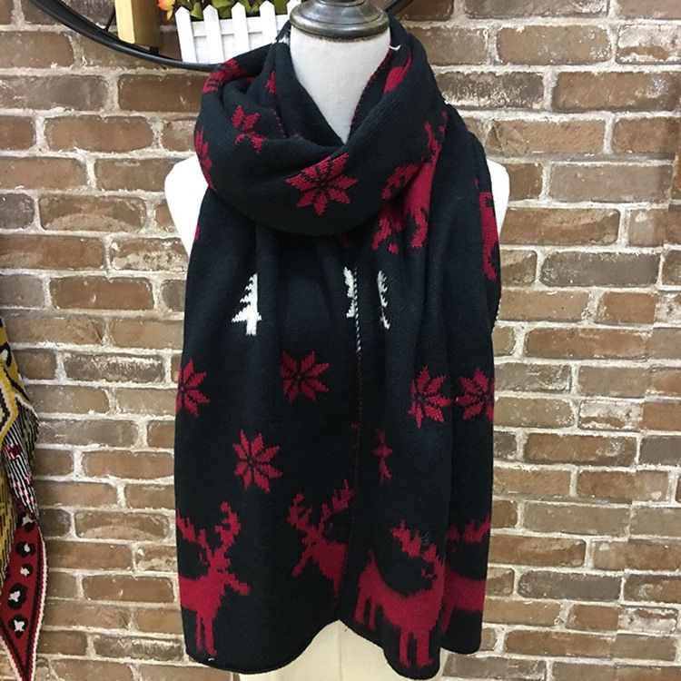 Christmas Woolen Garn Mode Cartoon Scarves