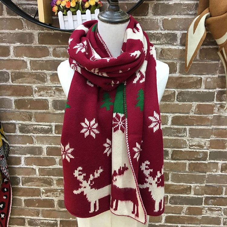Christmas Woolen Garn Mode Cartoon Scarves