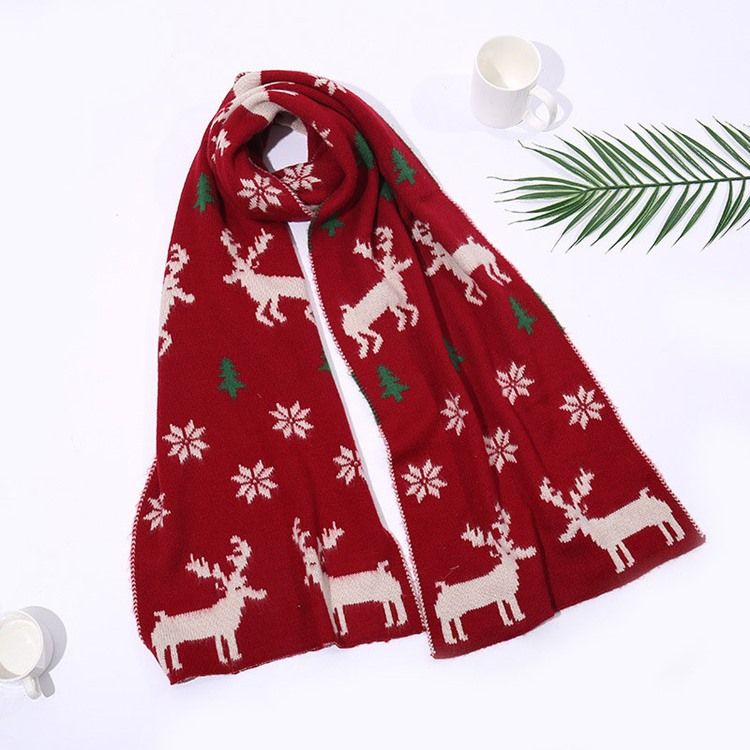 Christmas Woolen Garn Mode Cartoon Scarves