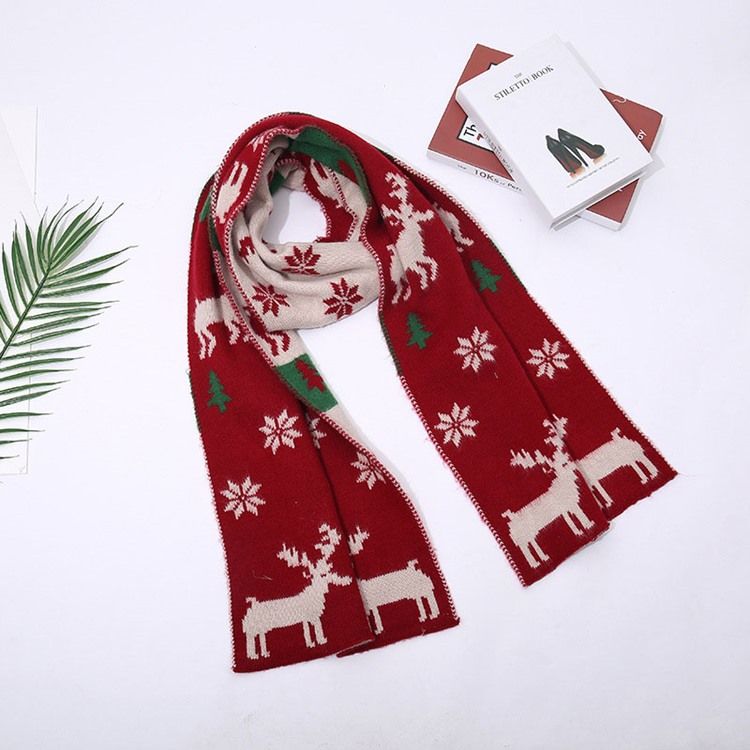 Christmas Woolen Garn Mode Cartoon Scarves