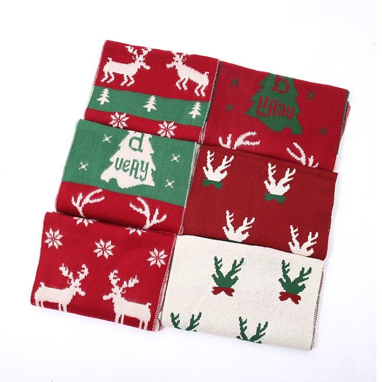 Christmas Woolen Garn Mode Cartoon Scarves