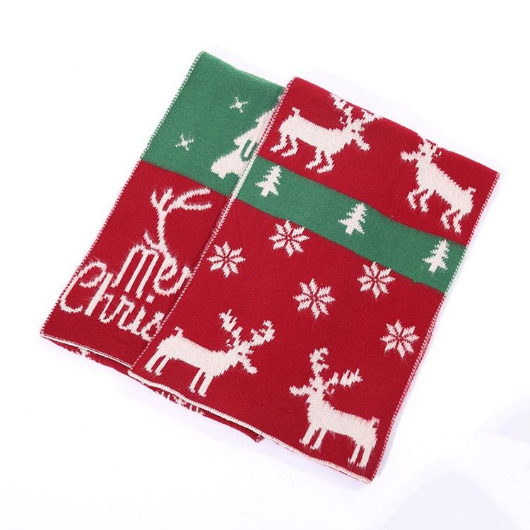Christmas Woolen Garn Mode Cartoon Scarves